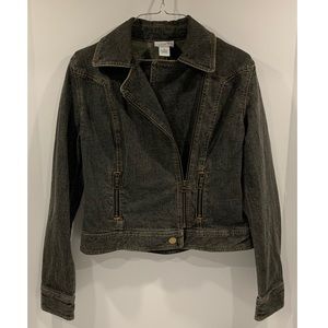 The Loft Grunge Cotton Zip Up Jean Jacket Size 2